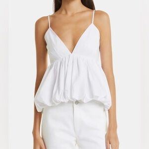 zara white peplum bubble top